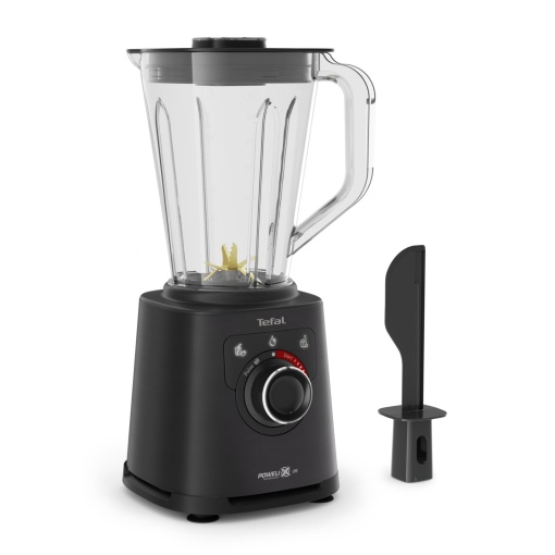 Blender Tefal PerfectMix+, 3 programe automate, tehnologie cu lame Powelix, sistem de racire cu aer, capacitate 2 L, recipient Tritan, incl. spatula, negru, BL88A831