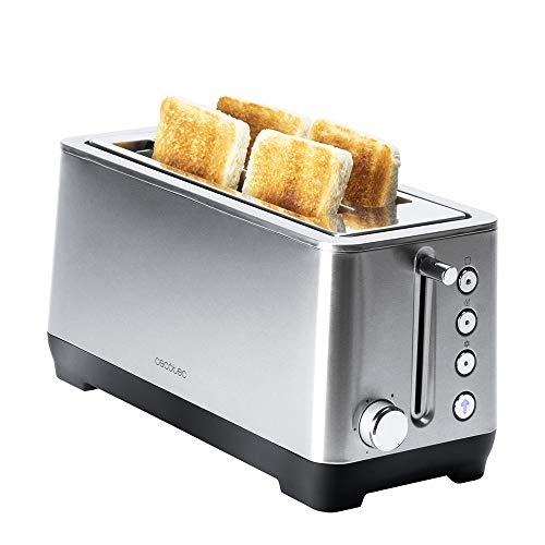 Cecotec Prajitor de paine BigToast Extra Double. 2 sloturi lungi extra-late, putere 1600W, 4 functii presetate, 6 niveluri de putere