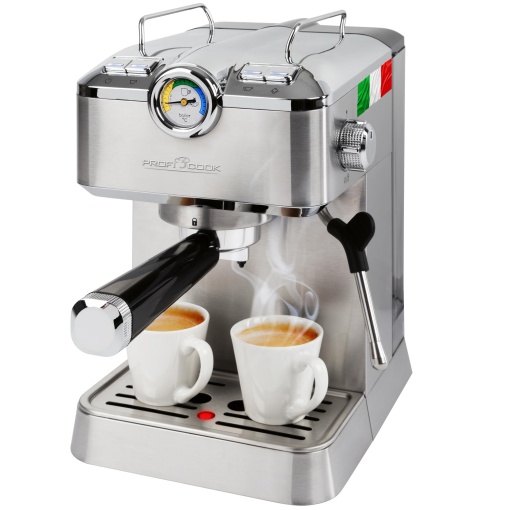 Espressor ProfiCook | Espressor cu portafiltru | Pompa de espresso profesionala italiana 20 bar | pentru pudra de cafea si capsule compatibile Nespresso | Portafiltru pentru aparat de cafea | PC ES 1267