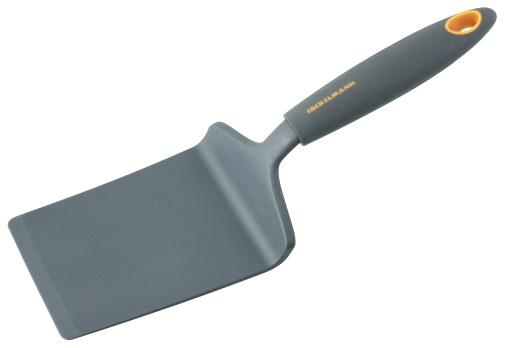 Fackelmann Lasagna Server 28 cm SOFT, Ajutor de bucatarie cu parte functionala din plastic, Lift pentru pizza pentru oale si tigai acoperite (culoare: portocaliu/gri), Cantitate: 1 bucata