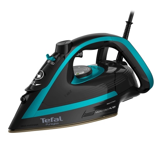 Fier de calcat Tefal Puregliss FV8066 3000W Abur puternic Negru-Turcoaz