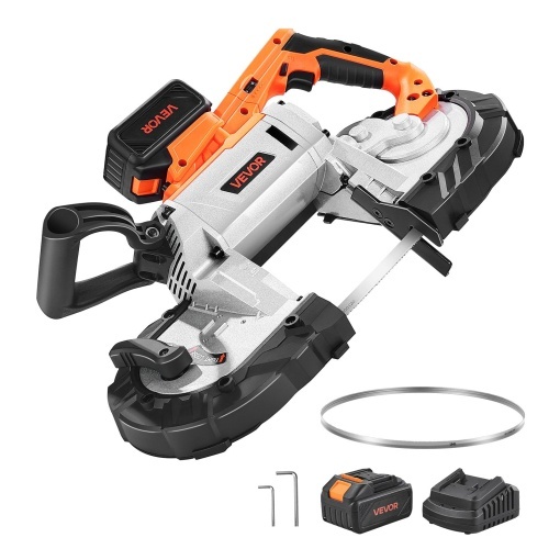 Fierastrau cu banda portabil VEVOR 20V motor fara perii acumulator 4000mAh