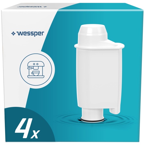 Filtru de apa Wessper AQUAINTENSE+ pentru espressoare, inlocuitor pentru Saeco CA6702/00, Brita Intenza+, Philips, potrivit pentru espressoare complet automate 4 bucati