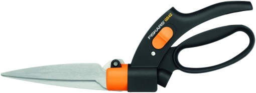 Foarfece pentru margini de gazon Fiskars, cu sistem servo, la indemana, lungime: 32 cm, lame din otel/maner din plastic, negru / portocaliu / gri, GS42, 1000589