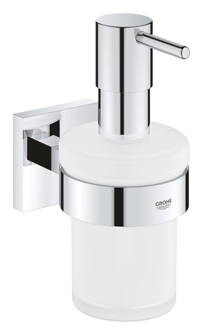 GROHE Start Cube - Dozator de sapun cu suport (capacitate 160ml, accesoriu ascuns, material: sticla/ metal), crom, 41098000
