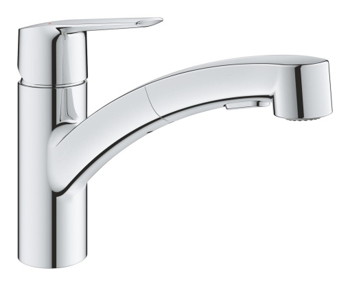 GROHE Start - Robinet de bucatarie cu 2 tipuri de pulverizare (comutare usoara intre mousseur si spray de dus, spray extras, pivotare la 90 de grade), crom, 30531001