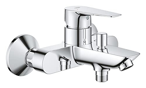 GROHE StartEdge - Baterie de baie cu o singura parghie (cu limitator de temperatura, limitator de cantitate variabila, comutare automata, durabila), cromata, 24198001