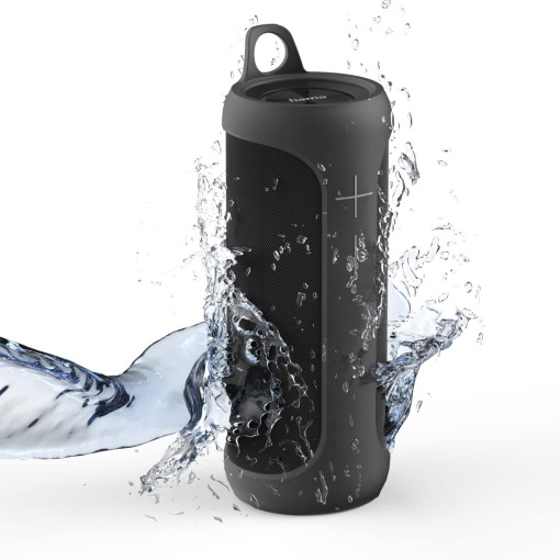 Hama 2in1 Bluetooth Speaker Set Twin 3.0 rezistent la apa 30W (set de difuzoare divizibile wireless, 2 difuzoare portabile Bluetooth, tonomat plutitor rezistent la apa IP67, baterie 10h, True Wireless Stereo) negru