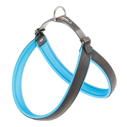 Hamul pentru caini medii AGILA Fluo 6 Ham pentru caini cu captuseala moale sistem de eliberare rapida si fixare circumferinta pieptului 57-65 cm Albas