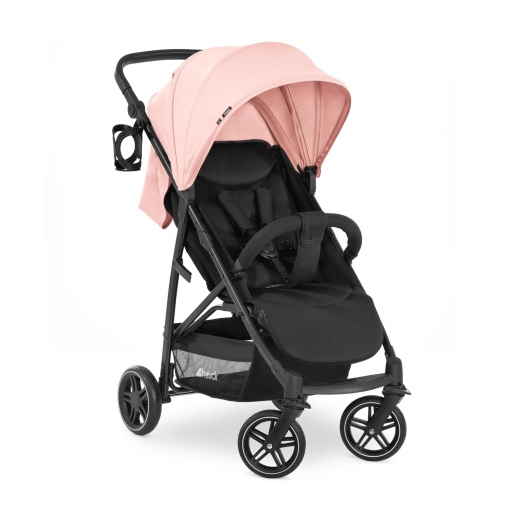 hauck Buggy Rapid 4R Plus, de la nastere pana la aproximativ 3 ani, copertina de soare cu protectie UV 50+, carucior pentru copii pliabil mic, cu functie de inclinare, suport pentru pahare, reglabil pe inaltime, cos mare (trandafir)