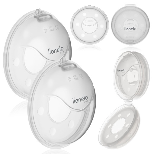 LIONELO MILKY PLUS Tava de scurgere a laptelui Silicon fara BPA 2 bucati cu carcasa usor de curatat Discret Convenabil Tava de scurgere a laptelui reu