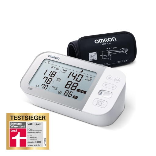 OMRON X7 Smart - Tensiometru automat pentru brat | Castigatorul testului Stiftung Warentest 11/23 | Detectarea fibrilatiei atriale | validat clinic - si pentru diabetici | cu aplicatia gratuita pentru smartphone | 22-42 cm