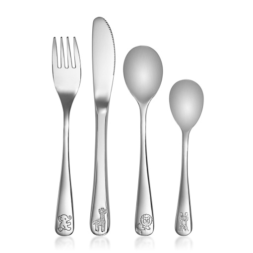 Reer Growing Set Tacamuri Copii 4 Piese Inox Cromat 1810 Motive Animale