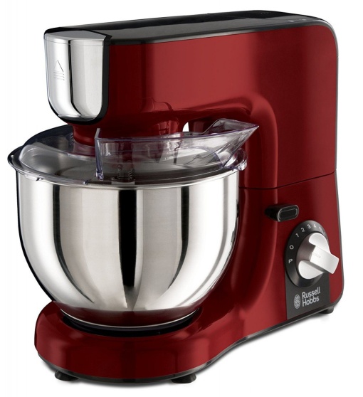 Robot de bucatarie Russell Hobbs Multi [Masina de framantat si mixer / tocator din sticla de 1,5 l] Desire Red (3 instrumente de amestecare, bol de amestecare din otel inoxidabil 2,5 kg amestecare / 2 kg aluat de drojdie) Agitator planetar 23480-56
