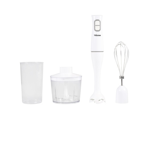 Set mixer de mana Tristar - 350 W - Extralanger Stab - Stabmixer - Zerkleinerer - Messbecher - Schneebesen - Weiss -MX-4851