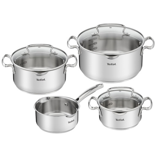 Set oale Tefal Duetto G719S734 Inox 4 piese cu capac compatibil inductie