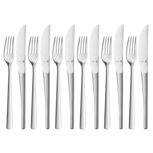 Set tacamuri desert WMF Corvo 12 piese Cromargan protect rezistente la zgarieturi
