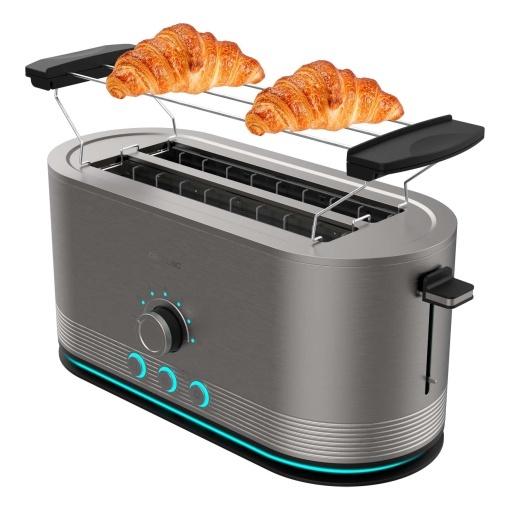 Toaster vertical Cecotec ShineToast Extra Double 1400W 4 felii 7 trepte de rumenire inox