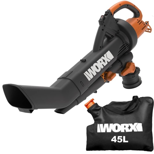 WORX WG505E Suflanta de frunze Trivac si aspirator de frunze 3000 W - functie 3-in-1 ca suflanta de frunze aspirator de frunze si tocator - viteza de