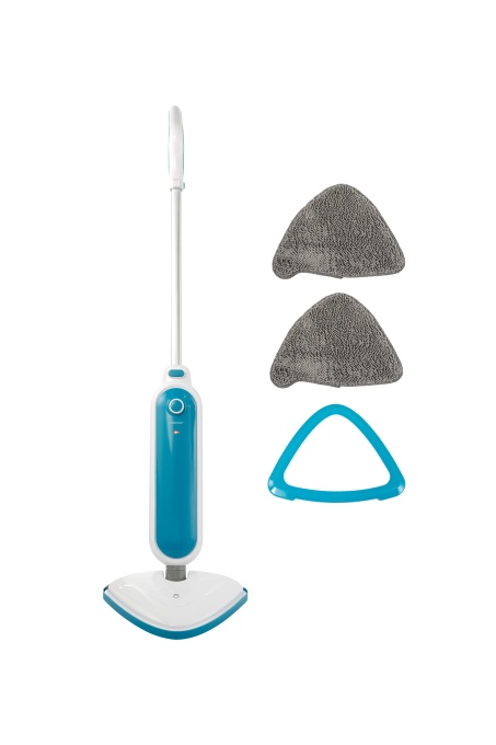 Zelmer ZST1300 - Mop cu abur, putere 1300W, gata de lucru in 20 de secunde, abur 28 g/min, recipient de apa 400 ml, tampon de curatare a covoarelor, usor si ergonomic, alb si albastru,