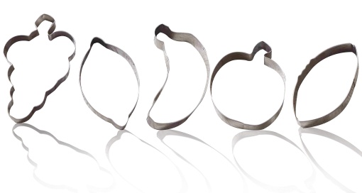 Zenker 44854 Set de taietoare de prajituri (UVA, banana, mar, lamaie, avocado), otel inoxidabil