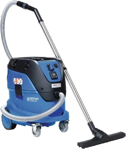 Aspirator umed/uscat Nilfisk ATTIX 44-2L IC (Aspirator industrial cu pornire automata, pornire usoara, control viteza, rezervor 42 l, lungime cablu 7,5 m, debit de aer 4500 l/min) 107412106, negru, albastru