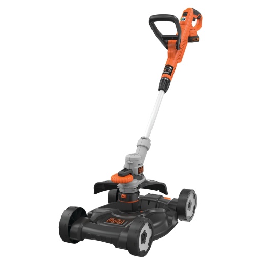 BLACK+DECKER Set 3-in-1 Multi-Trimmer Trimmer de gazon cu trimmer fara fir pentru marginea gazonului (18V 2.0Ah trimmer de gazon cu atasament pentru masina de tuns iarba, in special pentru cele mai mici peluze si terenuri dificile) STC1820CM