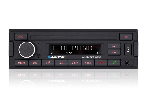Blaupunkt Valencia 200 DAB BT | DAB+, Bluetooth, Tuner RDS, Hands-free, USB, Aux-In, negru, 1-DIN