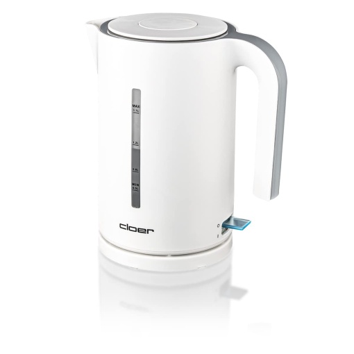Ceainic Cloer 4111, 2200 W, indicator mare al nivelului apei, protectie impotriva fierberii si supraincalzirii, 1,7 litri, alb