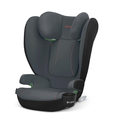 CYBEX Silver Scaun auto Solution B2 i-Fix, Incl. suport pentru pahare, Pentru masini cu si fara ISOFIX, de la aproximativ 15-50 kg, de la aproximativ 3 la 12 ani, gri otel (gri)