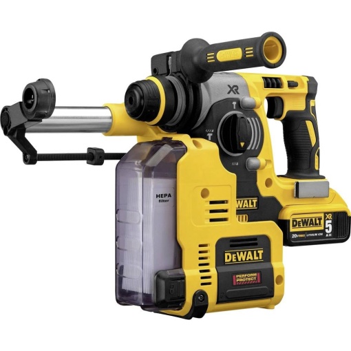 Dewalt Dust Extraction pentru ciocane combinate cu acumulator SDS-Plus D25303DH (potrivit pentru DCH273 si DCH274, poate fi atasat fara unelte, filtru HEPA, actionat de propriul motor, ideal pentru lucrari aeriene)