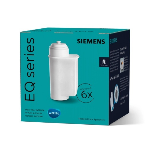 Filtru de apa Siemens BRITA Intenza TZ70063A, 6 bucati, reduce continutul de calcar al apei, potrivit pentru aparatele de cafea complet automate din seria EQ, precum si pentru masinile incorporate complet automate