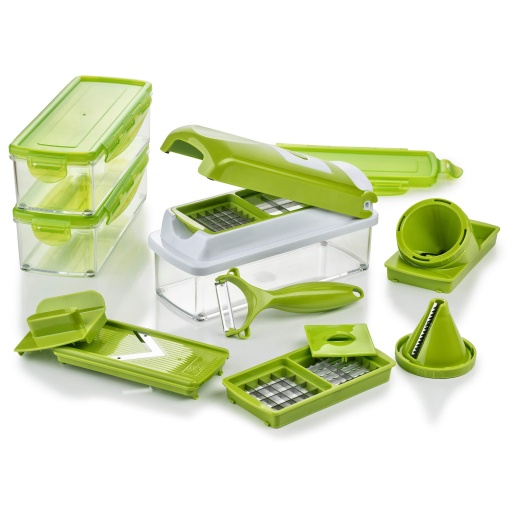 Genius Nicer Cub Smart Julietti (16 bucati) Feliator de legume Taietor in spirala Taietor multifunctional Tocator de mandolina, Manual pentru feliere, feliere, decojire, juliana