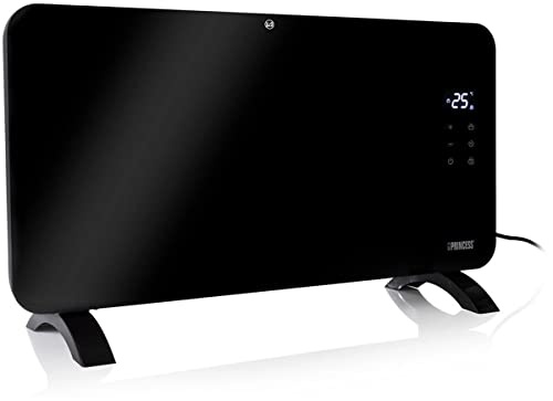 Incalzitor convector inteligent Princess - 1500 W - Controlabil prin aplicatie gratuita - Panou de sticla - Montat pe perete - cu ecran tactil LED