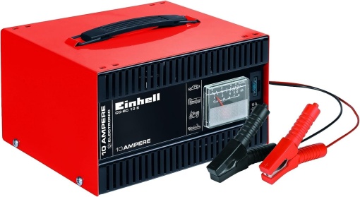 Incarcator de baterii Einhell CC-BC 10 E (12 V, pentru baterii de la 5-200 Ah, electronica de incarcare, carcasa din tabla de otel, inclusiv cablu de incarcare cu cleme de stalp)