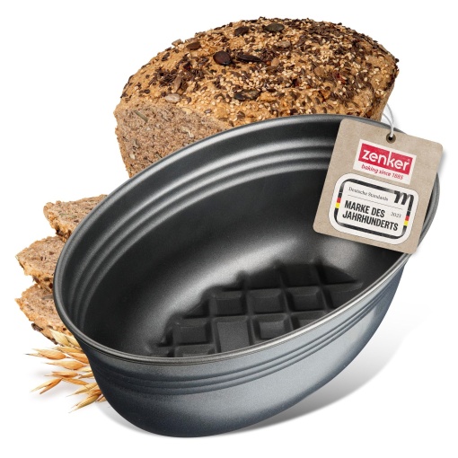 Matrita ovala pentru paine Zenker BLACK METALLIC, Matrita de copt pentru paine cu acoperire antiaderenta ranforsata ceramica, Matrita pentru tort din tabla de otel de inalta calitate, Matrita de copt pentru paine (culoare: negru), Cantitate: 1 bucata