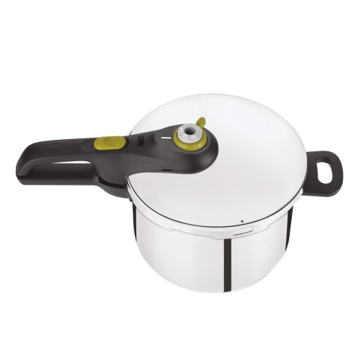 Oala sub presiune Tefal P2530737 Secure 5 Neo | 6 L |Regulator de gatit din otel inoxidabil, in 2 etape | calitate superioara | Argintiu/Verde