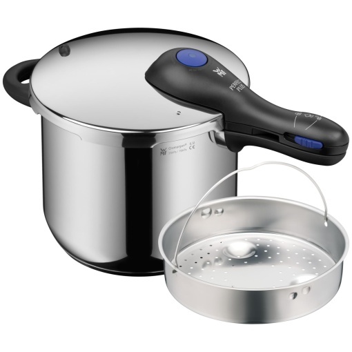 Oala sub presiune WMF Perfect Plus 65L otel inoxidabil compatibila inductie cu insert pentru gatit la aburi