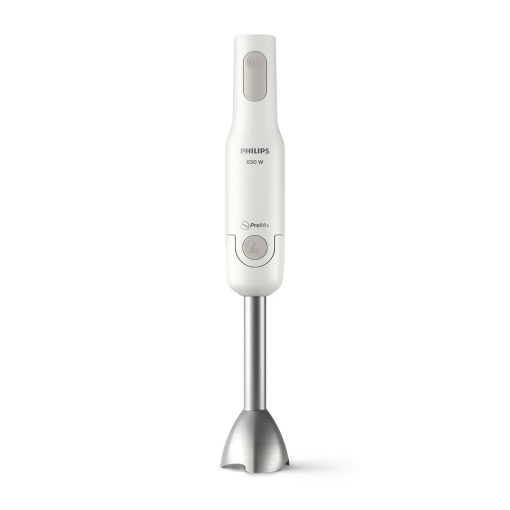Philips Daily Collection ProMix Blender de mana, intuitiv simplu, puternic, 650 W, design ergonomic, protectie impotriva stropirii pentru unitatea de cutit, plastic/metal (HR2534/00)