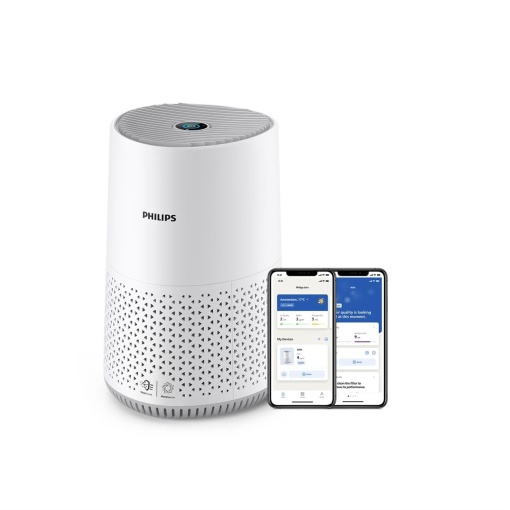 Purificator de aer Philips seria 600, eficient din punct de vedere energetic cu senzor inteligent, pentru persoanele alergice, filtrul HEPA elimina 99,97% din poluanti, acopera pana la 44 m2, control prin aplicatie, alb (AC0651/10)
