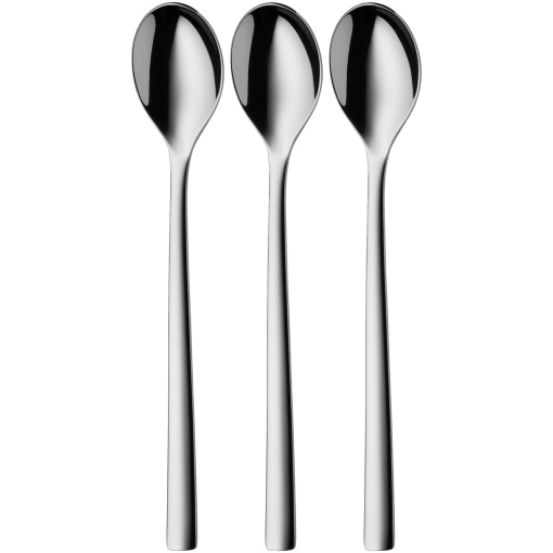 Set linguri Silit Trend Latte Macchiato 3 piese, lingura lunga 18,5 cm, lingura de iaurt, otel inoxidabil Cromargan lustruit, rezistent la zgarieturi, fara rugina, poate fi spalat in masina de spalat vase