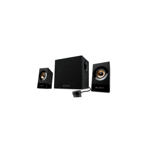 Sistem de difuzoare Logitech Z533 2.1 cu subwoofer, putere de varf de 120 wati, intrare de 3,5 mm, mufa pentru casti, dispozitiv multiplu, comenzi unitate de control, mufa UE, PC/TV/tableta - Negru