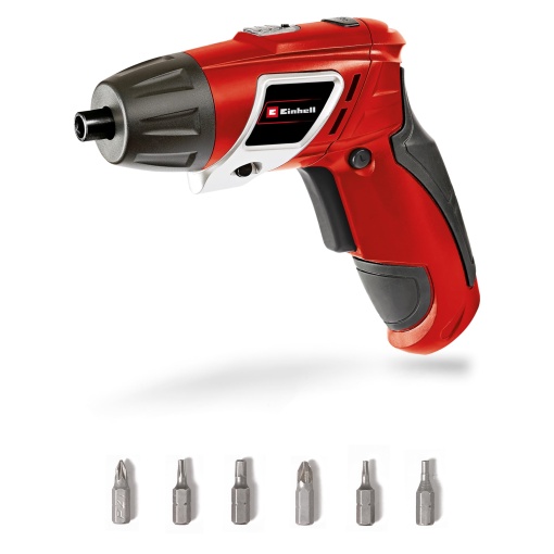 Surubelnita cu acumulator Einhell TC-SD 3.6 Li (3.6V, 1300 mAh, cuplu de 3 Nm, articulatie pivotanta in maner, lumina LED, maner moale, indicator luminos de incarcare, incl. 6 biti)