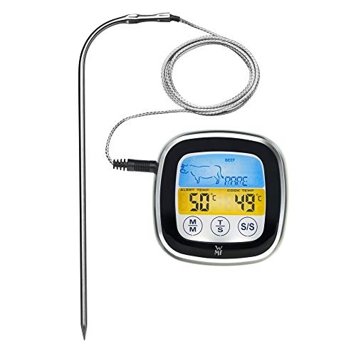 Termometru digital pentru gratar WMF, termometru pentru carne, termometru pentru friptura, termometru pentru gratar cu 5 niveluri de gatit, afisaj tactil LED, cronometru, suport magnetic