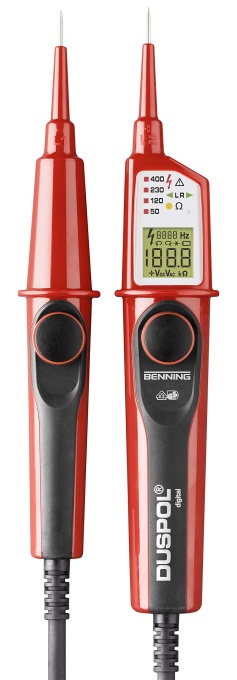 Tester digital de tensiune BENNING DUSPOL (tip test cu 2 poli, interval de masurare a tensiunii 1 V - 1000 V AC/ 1200 V DC, test de continuitate) 50263
