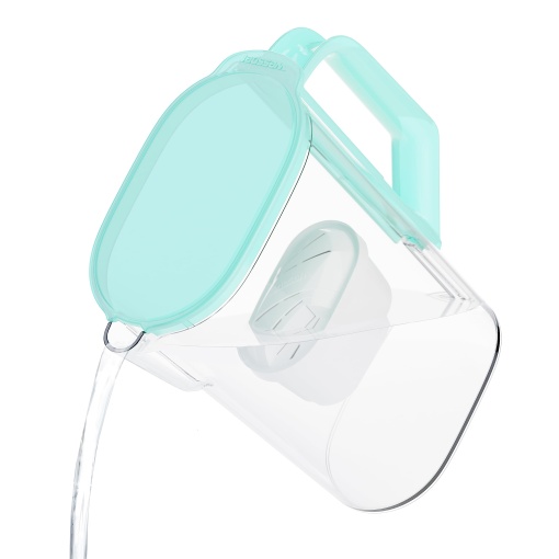 Ulcior cu filtru de apa Wessper 2.7L pentru usa frigiderului, carafa de apa cu filtru de carbune activ, ulcior de apa compatibil cu cartusul filtrant Brita Maxtra - menta