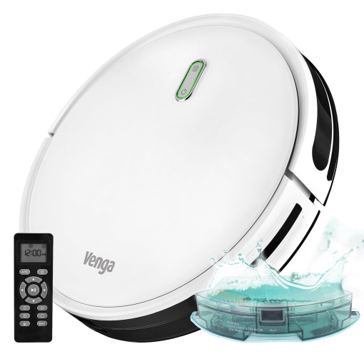 Venga! Aspirator robot, Stergere podea, Usor de utilizat, 6 moduri de curatare, Silentios, Alb, VG RVC 3000