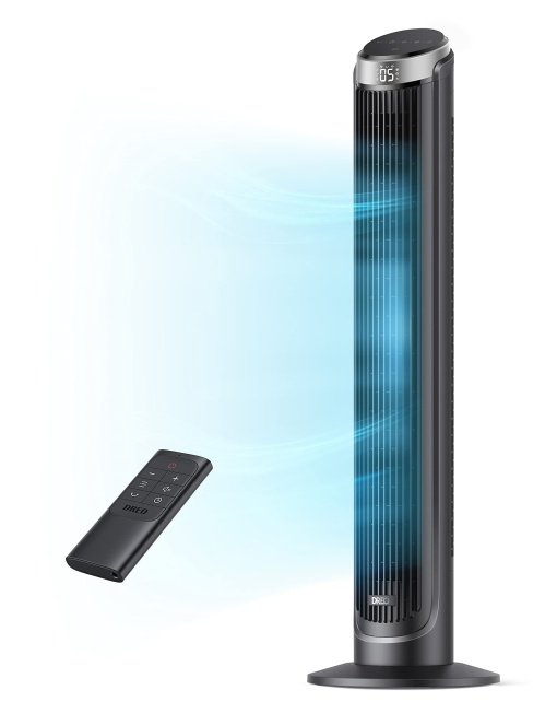Ventilator turn Dreo Cruiser Pro T3 negru 5 viteze mod silentios 34 dB oscilatie 90deg timer 12 ore