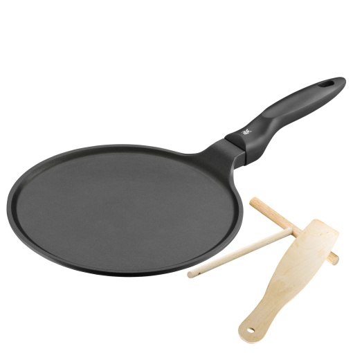 WMF Devil Crepe Induction 27 cm, Tigaie clatite, Tigaie clatite cu distribuitor de aluat si lopata din lemn, acoperita cu aluminiu turnat