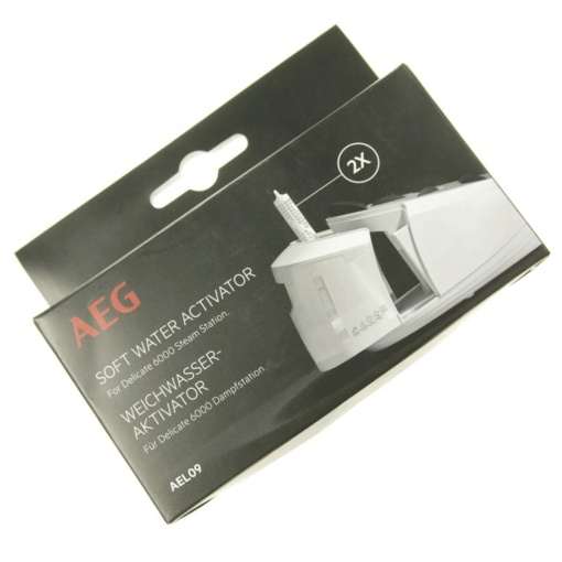 AEG AEL09 Cartuse anticalcar pentru statie de abur ST6-1-4LG, ST6-1-6D (activator de apa moale, prevenirea calcifierii, filtrare de inalta eficienta, accesorii statie de abur, manevrare usoara, 2 bucati, alb)